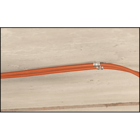 Clemă metalică dublă pentru cablu cu fixare pe pistol