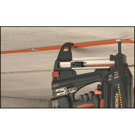 Clemă metalică dublă pentru cablu cu fixare pe pistol